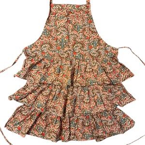 April Cornell Tiered Ruffle Paisley Floral Kitchen Apron One Size Cotton